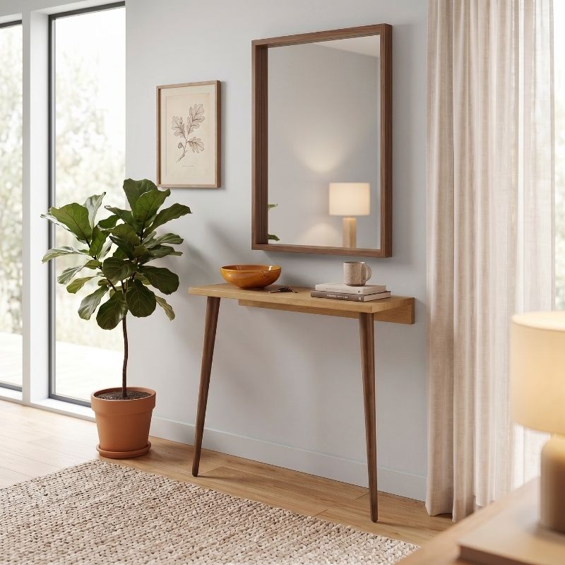 Κονσόλα επιτοίχια Moca  χρώμα sapphire oak 60x22x77εκ. - Pakobazaar