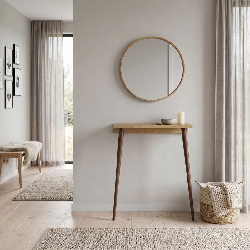 Κονσόλα επιτοίχια Moca  χρώμα sapphire oak 60x22x77εκ. - Pakobazaar