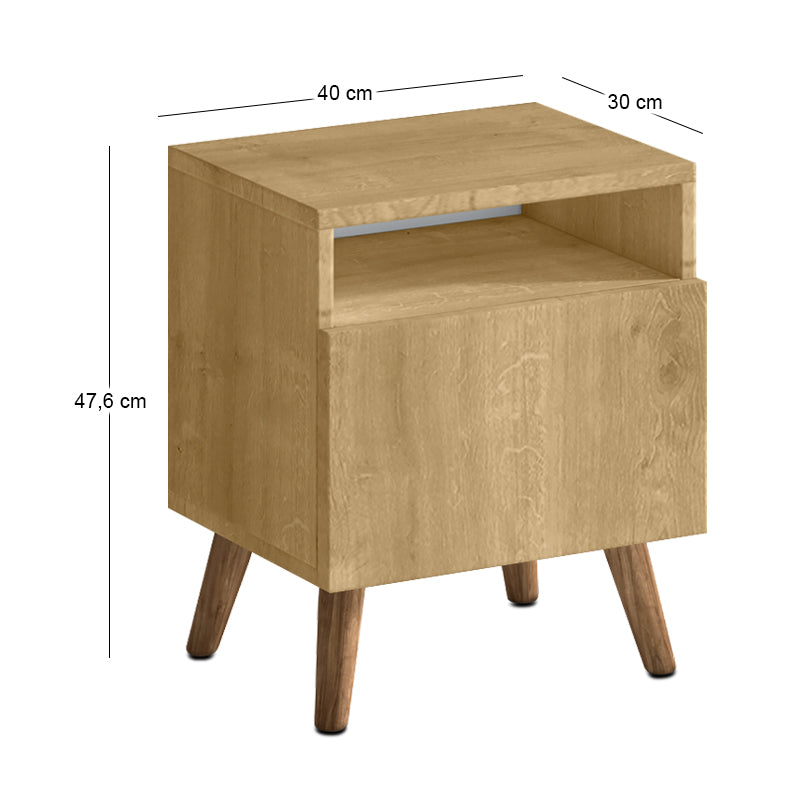 Κομοδίνο Sole  χρώμα sapphire oak 40x30x47,6εκ. - Pakobazaar