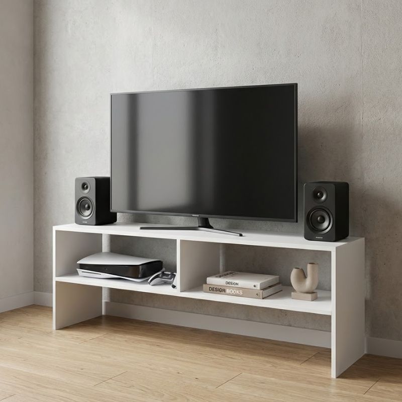 Έπιπλο τηλεόρασης Beirut  χρώμα λευκό 120x30x40εκ.