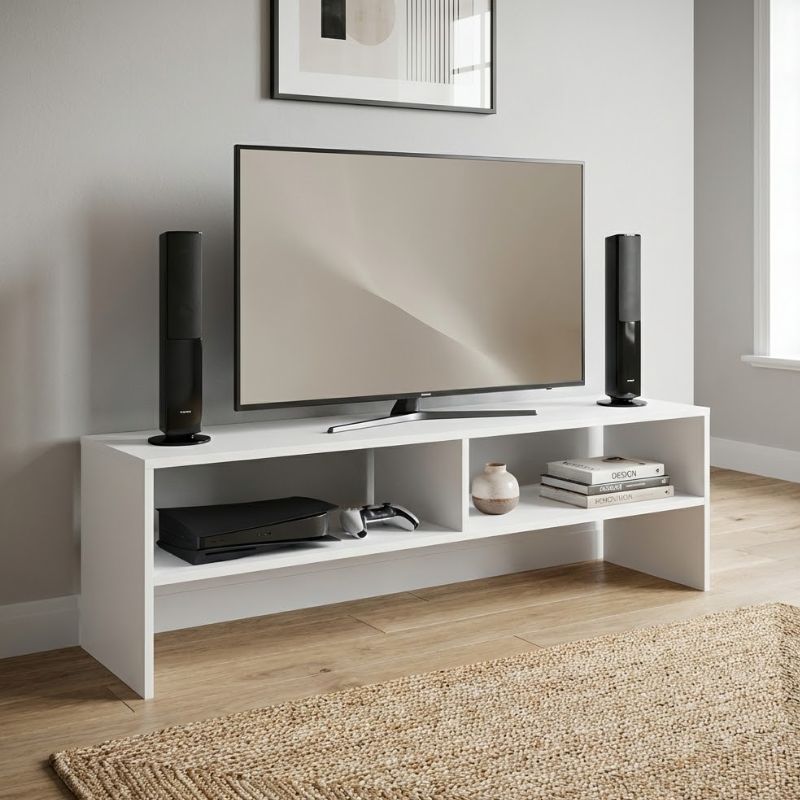 Έπιπλο τηλεόρασης Beirut  χρώμα λευκό 150x30x40εκ.