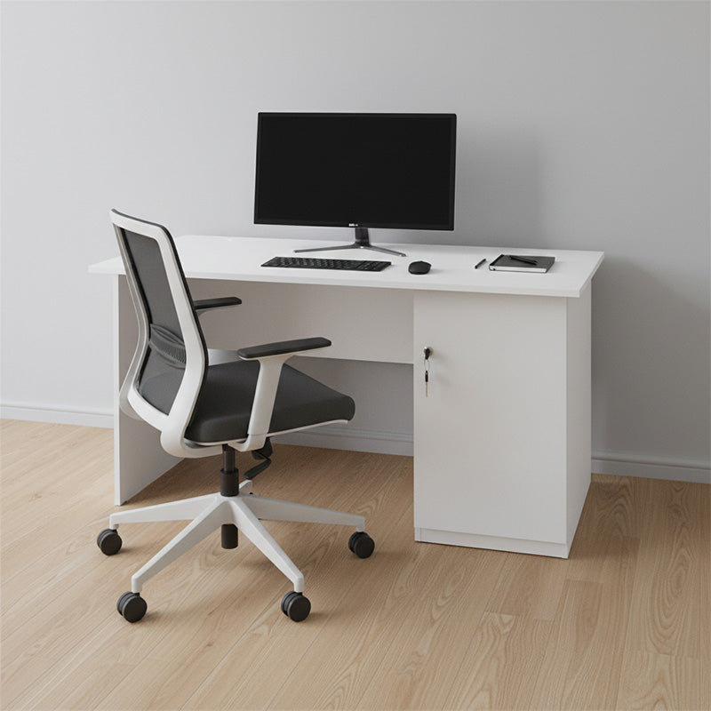 Γραφείο εργασίας με κλειδαριά Moto  χρώμα λευκό 120x80x75εκ.