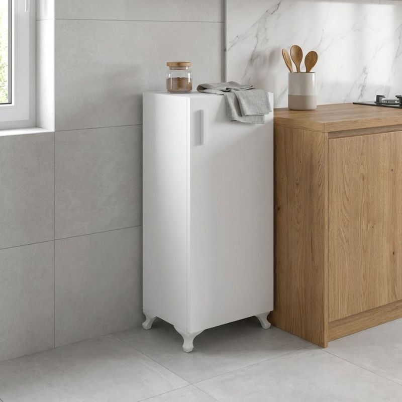 Ντουλάπι κουζίνας - μπάνιου Mine  χρώμα λευκό 30x32x88εκ.