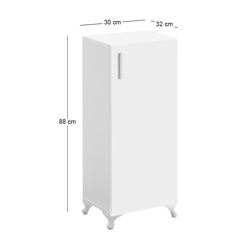 Ντουλάπι κουζίνας - μπάνιου Mine  χρώμα λευκό 30x32x88εκ.