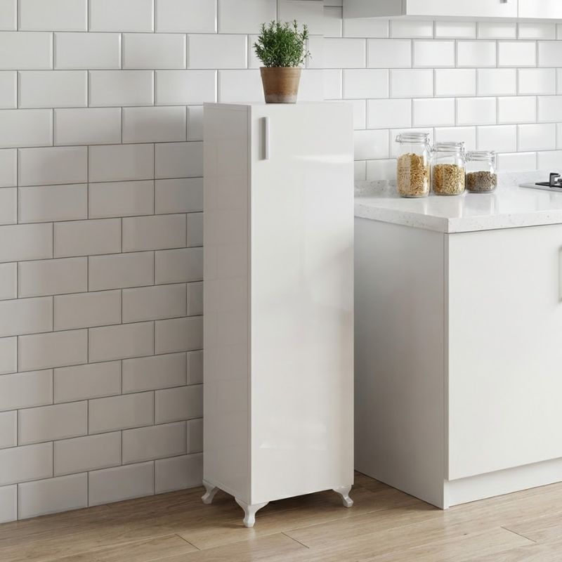 Ντουλάπι κουζίνας - μπάνιου Mine  χρώμα λευκό 30x32x128εκ.