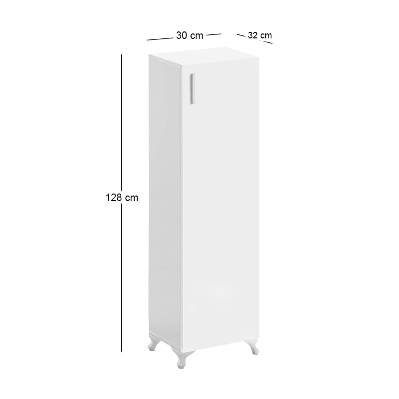 Ντουλάπι κουζίνας - μπάνιου Mine  χρώμα λευκό 30x32x128εκ.