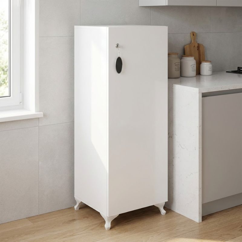 Ντουλάπι με κλειδαριά Zehra  χρώμα λευκό 30x32x108εκ.