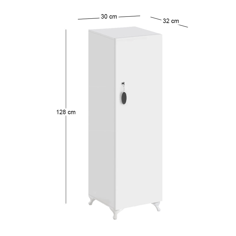 Ντουλάπι με κλειδαριά Zehra  χρώμα λευκό 30x32x128εκ.