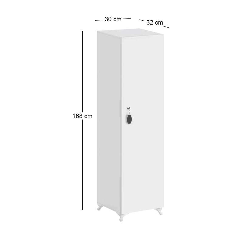 Ντουλάπι με κλειδαριά Zehra  χρώμα λευκό 30x32x168εκ.