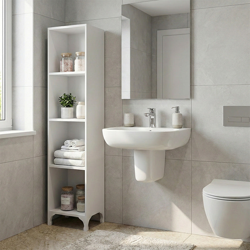 Βιβλιοθήκη - Ραφιέρα Clare  χρώμα λευκό 30x20x148εκ.