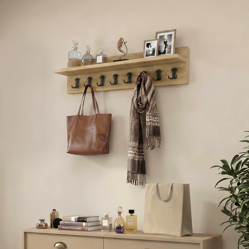 Κρεμάστρα τοίχου Vettini  χρώμα sapphire oak 100x12x20εκ. - Pakobazaar