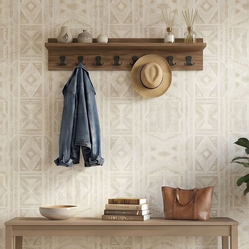 Κρεμάστρα τοίχου Vettini  χρώμα καρυδί 100x12x20εκ. - Pakobazaar