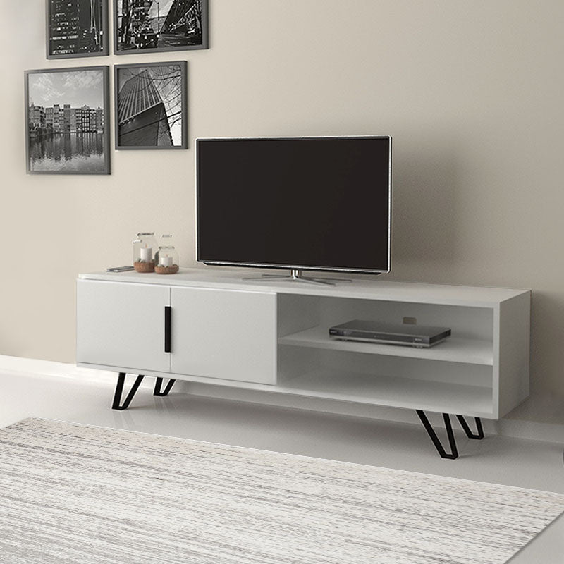 Έπιπλο τηλεόρασης Foot  χρώμα λευκό 160x35x49εκ.