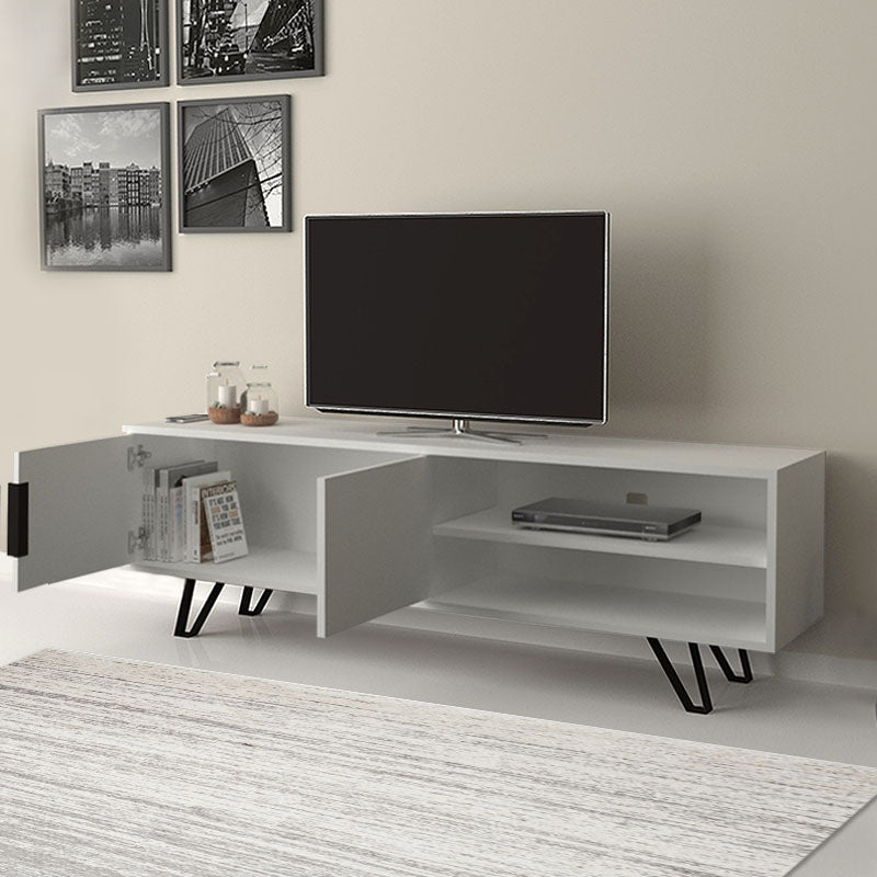 Έπιπλο τηλεόρασης Foot  χρώμα λευκό 160x35x49εκ.
