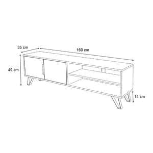 Έπιπλο τηλεόρασης Foot  χρώμα λευκό 160x35x49εκ.