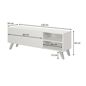 Έπιπλο τηλεόρασης Space  χρώμα λευκό 120x30x42εκ. - Pakobazaar