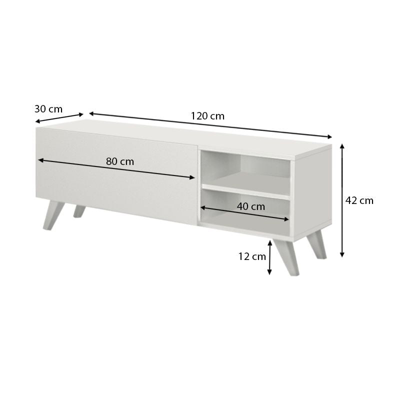 Έπιπλο τηλεόρασης Space  χρώμα λευκό 120x30x42εκ. - Pakobazaar