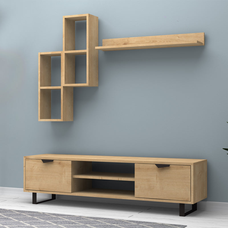 Σύνθεση τηλεόρασης Lonsa  χρώμα φυσικό οξιάς 160x35x40εκ. - Pakobazaar