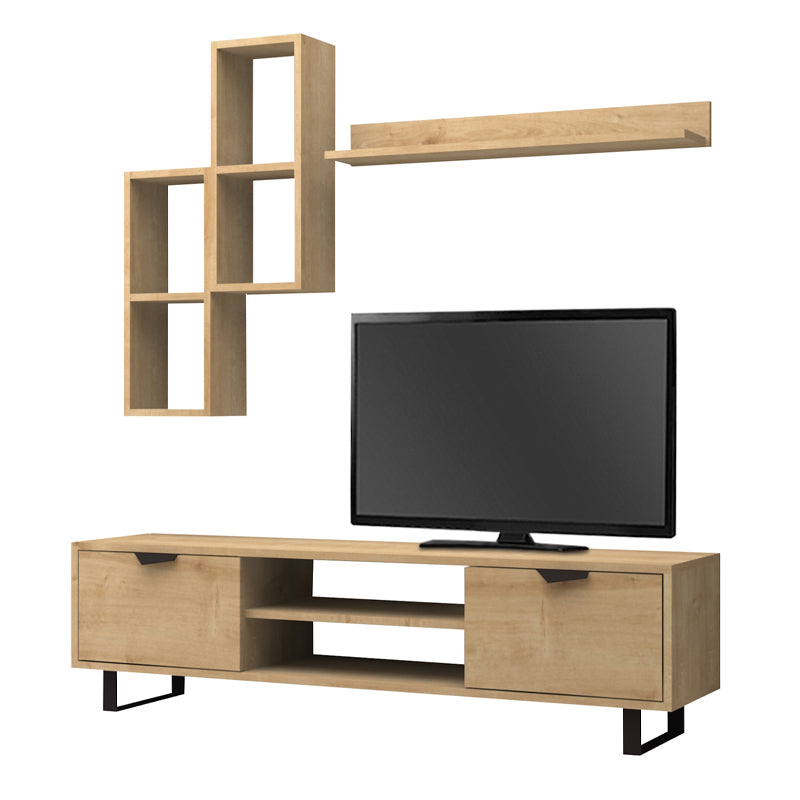 Σύνθεση τηλεόρασης Lonsa  χρώμα φυσικό οξιάς 160x35x40εκ. - Pakobazaar