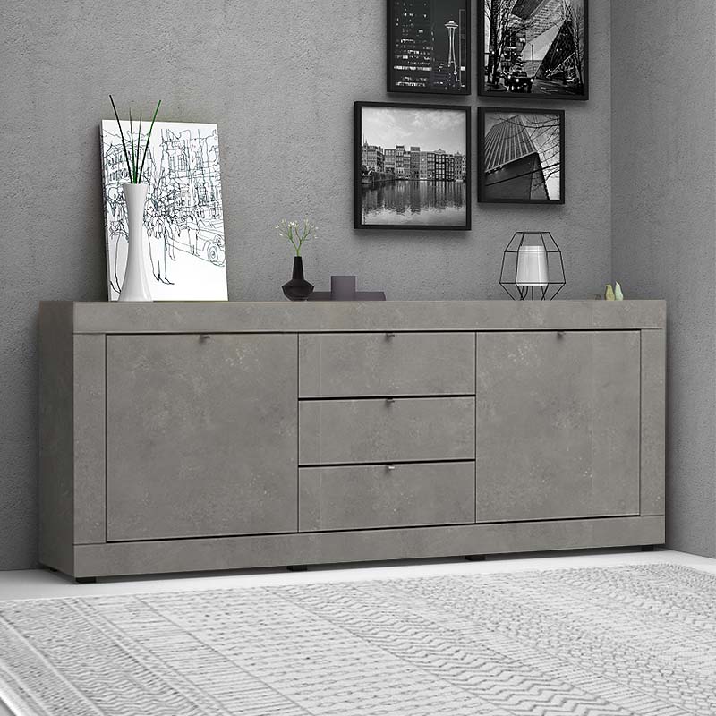 Μπουφές Ocean  χρώμα γκρι σκυροδέματος 210x45x86εκ.