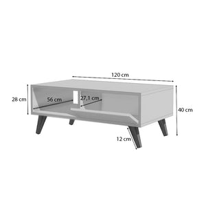 Τραπεζάκι σαλονιού Aster  χρώμα φυσικό οξιάς 120x56x40εκ. - Pakobazaar