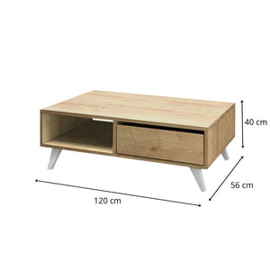 Τραπεζάκι σαλονιού Aster  χρώμα φυσικό οξιάς 120x56x40εκ. - Pakobazaar