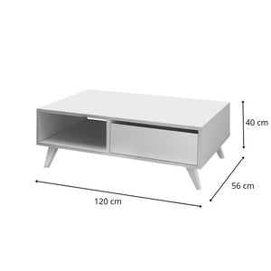 Τραπεζάκι σαλονιού Aster  χρώμα λευκό 120x56x40εκ. - Pakobazaar