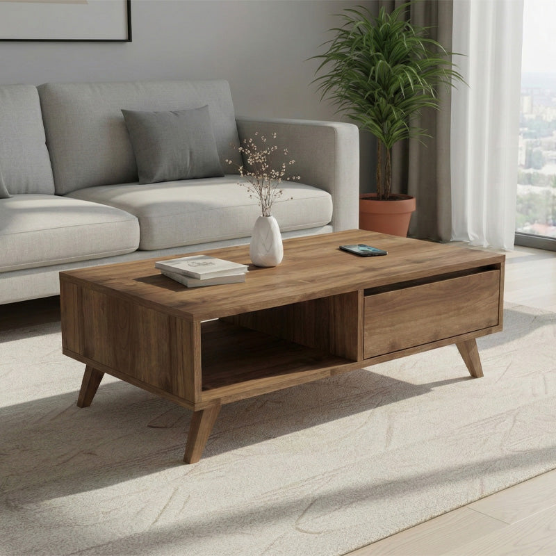 Τραπεζάκι σαλονιού Aster  χρώμα καρυδί 120x56x40εκ. - Pakobazaar