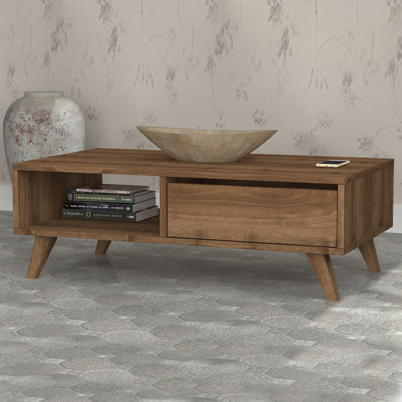 Τραπεζάκι σαλονιού Aster  χρώμα καρυδί 120x56x40εκ. - Pakobazaar