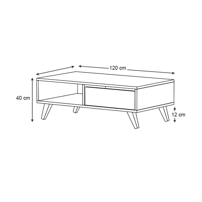 Τραπεζάκι σαλονιού Aster  χρώμα καρυδί 120x56x40εκ. - Pakobazaar