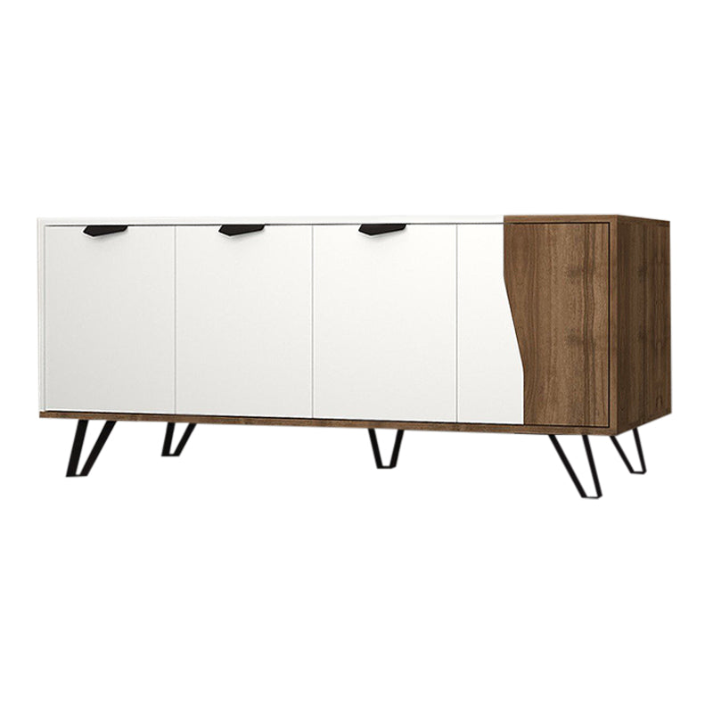 Μπουφές Jasmine  χρώμα λευκό - καρυδί 160x45x78εκ.