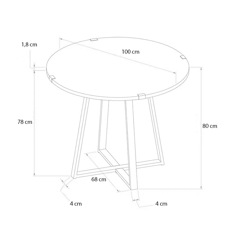 Τραπέζι Rubes  χρώμα καρυδί - ανθρακί 100x100x78εκ.