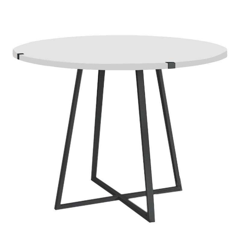 Τραπέζι Rubes  χρώμα λευκό - ανθρακί 100x100x78εκ.