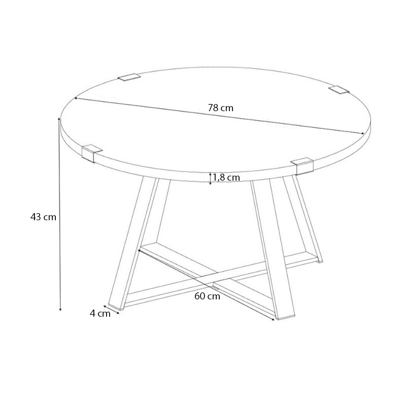 Τραπεζάκι σαλονιού Mauricio  χρώμα καρυδί - ανθρακί 78x78x43εκ.