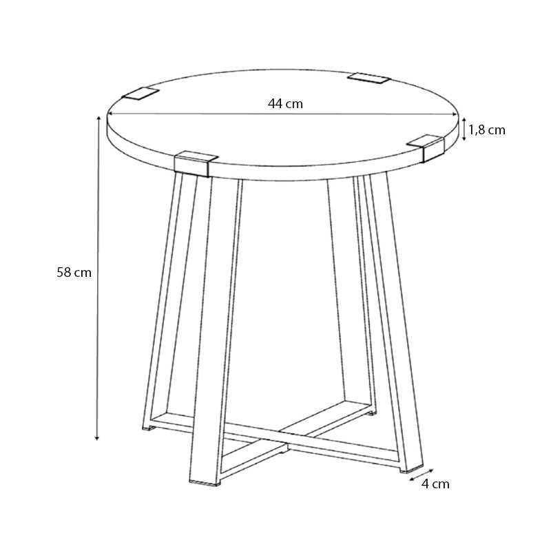 Τραπεζάκι βοηθητικό Pedro  χρώμα φυσικό οξιάς - ανθρακί 44x44x58εκ.