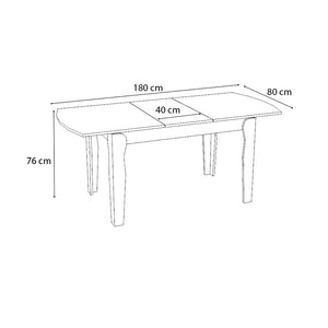 Τραπέζι Marlon  επεκτεινόμενο χρώμα καρυδί 140+40x80x76εκ.