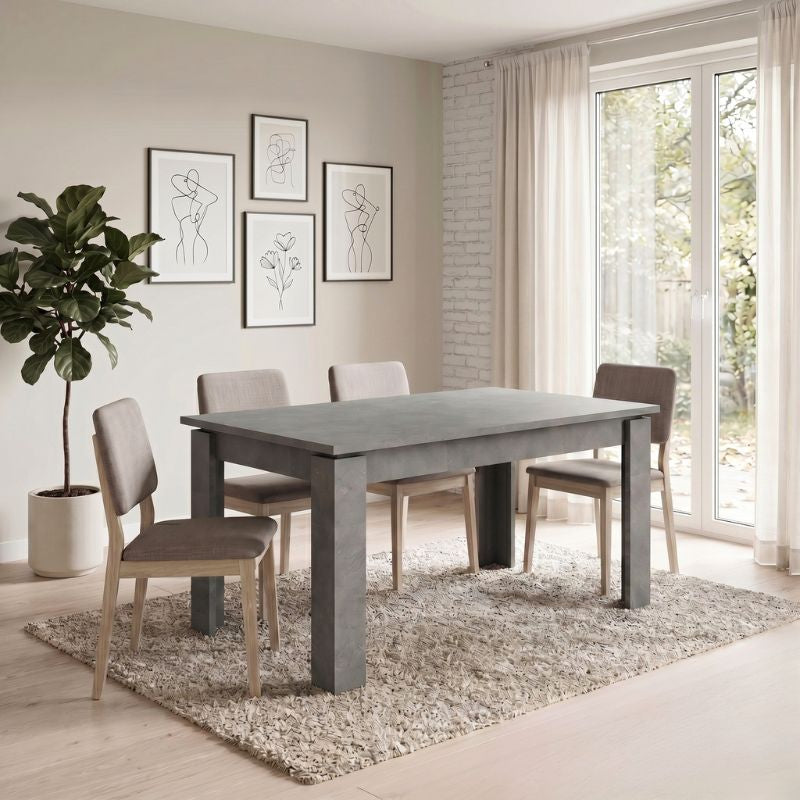 Τραπέζι Denzel  χρώμα γκρι σκυροδέματος 120x80x76εκ. - Pakobazaar