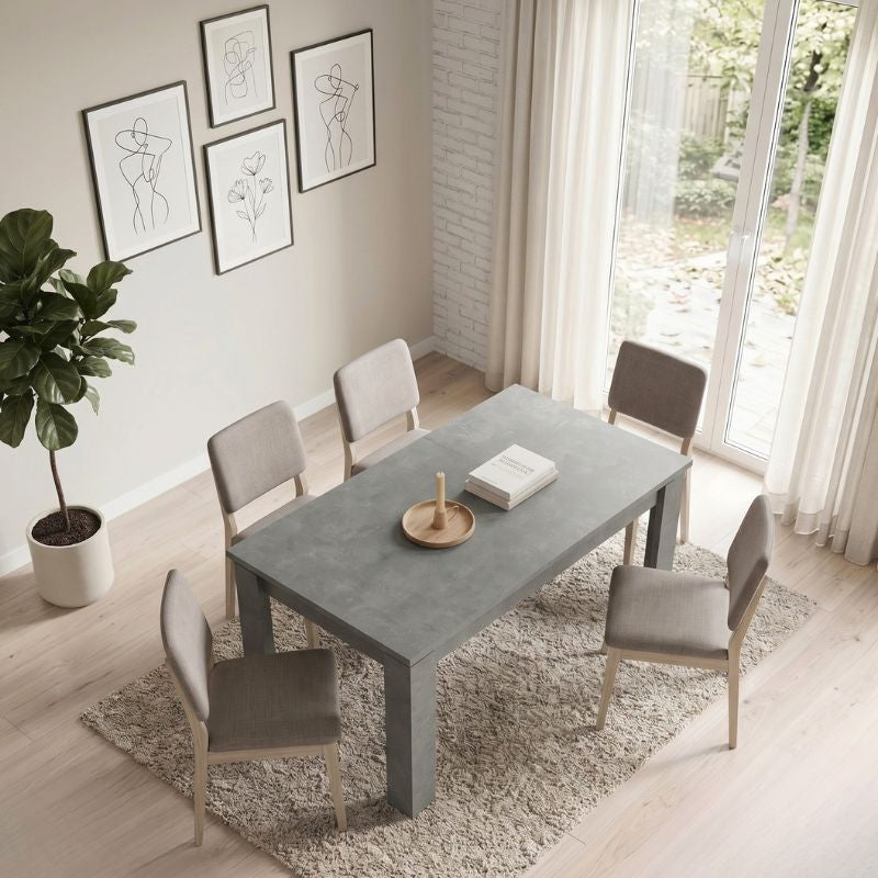 Τραπέζι Denzel  χρώμα γκρι σκυροδέματος 120x80x76εκ. - Pakobazaar