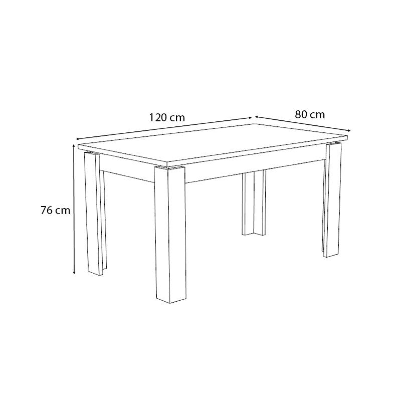 Τραπέζι Denzel  χρώμα γκρι σκυροδέματος 120x80x76εκ. - Pakobazaar