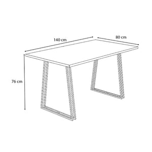 Τραπέζι Gable  χρώμα γκρι σκυροδέματος 140x80x76εκ. - Pakobazaar