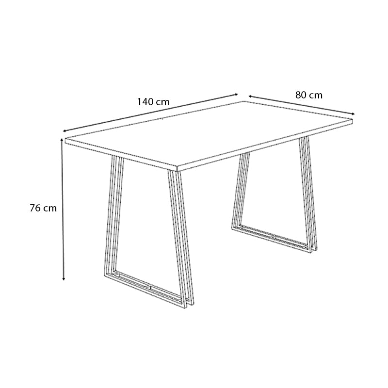 Τραπέζι Gable  χρώμα γκρι σκυροδέματος 140x80x76εκ. - Pakobazaar