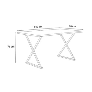 Τραπέζι Bette  χρώμα γκρι σκυροδέματος 140x80x76εκ.