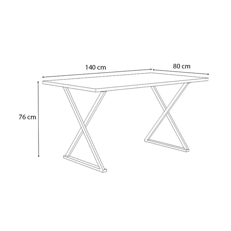 Τραπέζι Bette  χρώμα γκρι σκυροδέματος 140x80x76εκ.