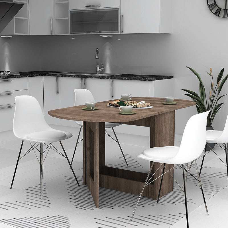 Τραπέζι Winslet  επεκτεινόμενο χρώμα καρυδί 34(63+63)x80x76εκ. - Pakobazaar