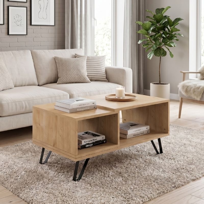 Τραπεζάκι σαλονιού Don  χρώμα φυσικό οξιάς 90x55x44εκ. - Pakobazaar