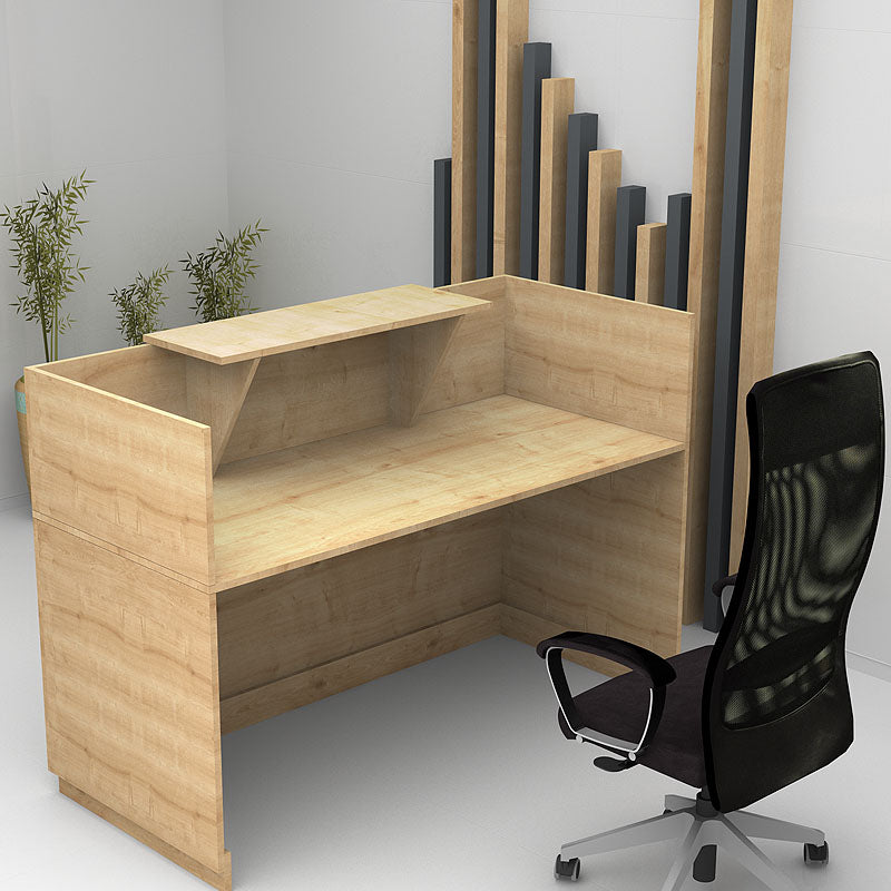 Γραφείο υποδοχής - reception Lemmon  χρώμα φυσικό οξιάς 160x70x110εκ.