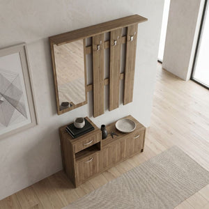 Έπιπλο εισόδου Raynold  χρώμα καρυδί 100x30x180εκ. - Pakobazaar