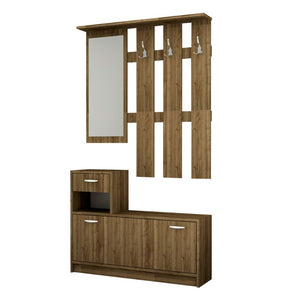 Έπιπλο εισόδου Raynold  χρώμα καρυδί 100x30x180εκ. - Pakobazaar