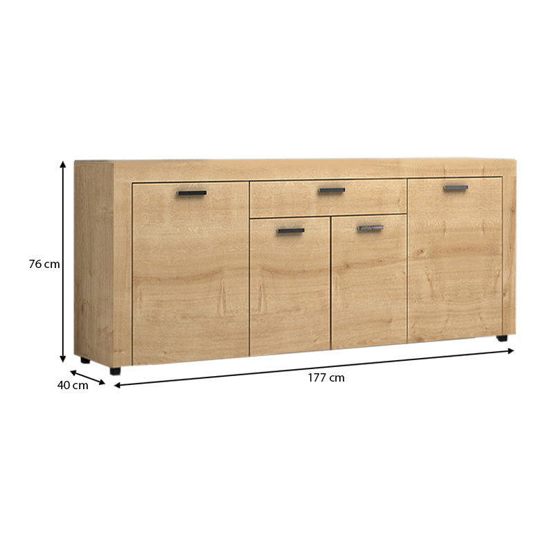 Μπουφές Joseph  χρώμα φυσικό οξιάς 177x40x76εκ. - Pakobazaar