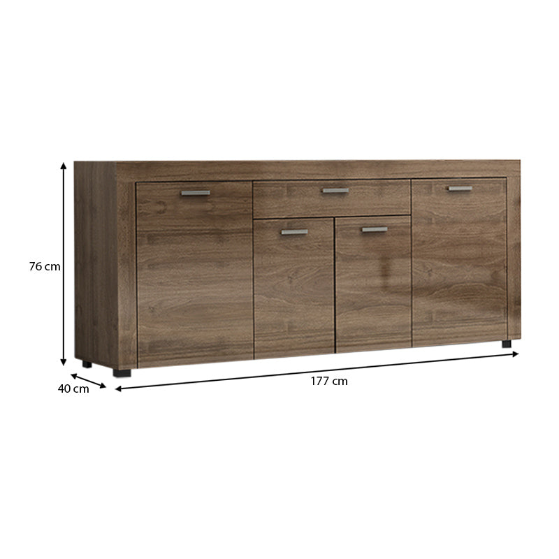 Μπουφές Joseph  χρώμα καρυδί 177x40x76εκ.